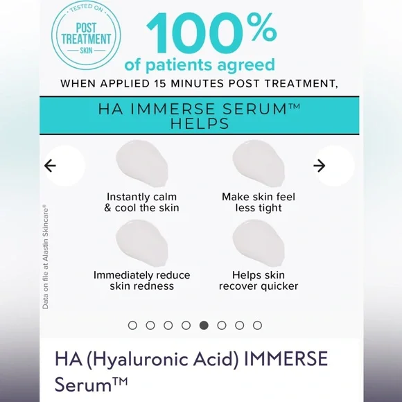 Alastin Skincare HA (Hyaluronic Acid) Immerse Serum Brand New In Box Sealed